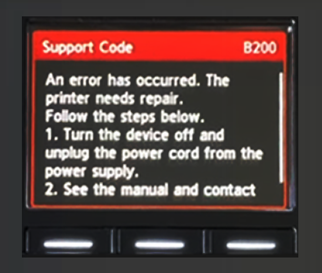 Understanding the Support Code B200 in Canon MX922