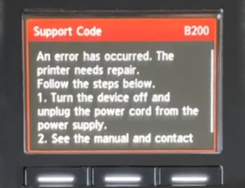 What is the Canon B200 Error